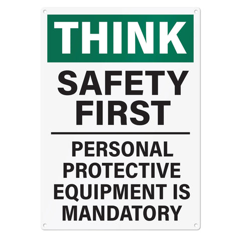 PPE Required Workplace Sign 10x14 Inch Rust Free Aluminum Durable Industrial Safety Sign With Pre Drilled Holes For Easy Mounting On Shop Floor Or Job Site