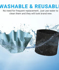 Eight Pack Reusable Dry Filters With Foam Sleeve Kit For Heavy Duty Five Gallon And Up Wet Dry Vacuums Replacement Filter Set