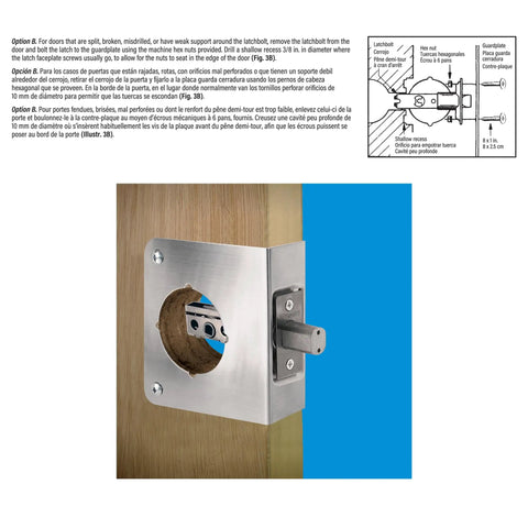 Stainless Steel Lock And Door Reinforcement Plate For One And Three Quarter Inch Doors Heavy Duty Door Reinforcer installed