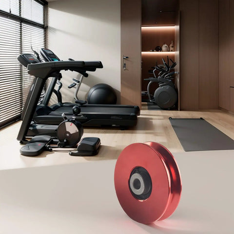 Smooth Action CNC Machined Aluminum Cable Pulley Wheel 75-114mm Red for Home Gym Fitness Gear with 6202RS Bearing, Abrasion-Resistant Roller for Cable Lifts and Strength Machines in a home gym