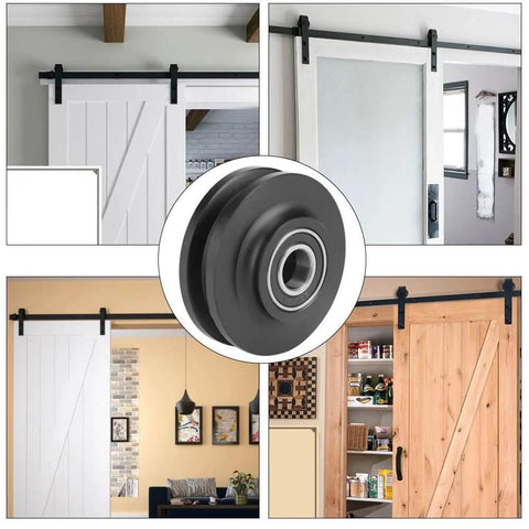 Sliding Barn Door Rollers 2 Pack Sturdy Hardware Wheels For Cabinets And Windows Smooth Glide Quiet Operation Easy Domestic Install