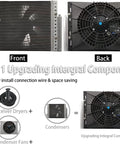 Universal 12V Under Dash Air Conditioner With Snappy Chill And Cozy Heat 10000 BTU, showing front and back with fan and condenser.