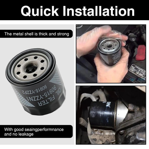 Image showing Three Piece Engine Oil Filter Set With Drain Plug Washers For Toyota Corolla Camry Prius Yaris Matrix Fits 1992 To 2021 Replacement Kit with quick installation and strong metal shell.