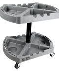 Base Station Pro Grade Modular Rolling Tool Organizer with Two Trays gray wheel cart for auto detailing