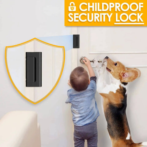 Heavy Duty Home Security Door Reinforcement Lock With 3 Inch Stop And 800 Pounds Of Force, childproof latch on door