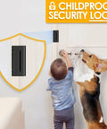 Heavy Duty 3 Inch Door Reinforcement Lock With 8 Screw Mounts That Withstands 800 Lbs Of Force Childproof Night Lock with child and dog.