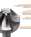 Close-up of Corner Rounding End Mill Set Pro Grade M2 HSS Four Pcs Milling Cutters From One Half Inch To Three Quarter Inch showcasing design features.