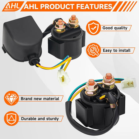 Starter Solenoid Relay For 4 Stroke GY6 Engine 50cc To 250cc ATV Dirt Bike Scooter Go Kart Quad Moped with features labeled