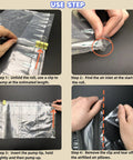 Step-by-step instructions for using Space Saving Inflatable Air Pillows For Shipping And Packing, 4.72 X 7.87 Inch Air Bags.