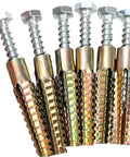 30 Sets Metal Serrated Expansion Tube Screws for Concrete and Drywall Anchors Kit Self Drilling No Prep Install Premium Yellow Zinc Plated Carbon Steel Fasteners for Rust Resistant Heavy Duty Wall Mounts, six anchors