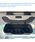 Universal Car Visor Sunglasses Holder Clip And Storage Box For Glasses And Small Essentials open showing stored sunglasses
