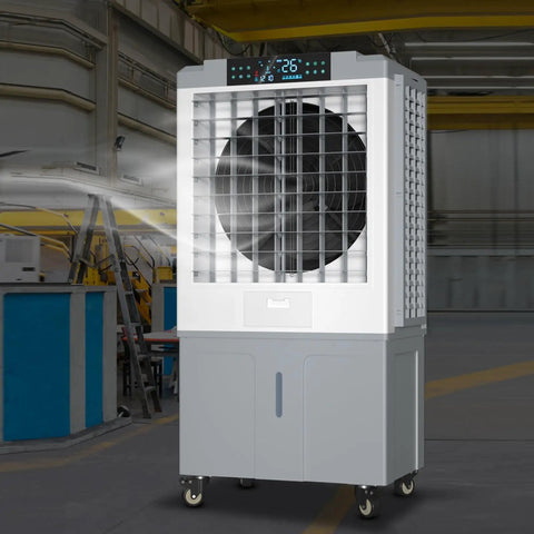 Beat The Summer Swelter With This Pro Level Portable Evaporative Air Cooler Featuring A Massive Water Tank Three Smart Speed Modes And A Built In Twenty Four Hour Timer For Indoors Or Outdoors.
