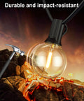 Outdoor 100Ft Globe String Lights With 52 Dimmable G40 LED Bulbs Shatterproof IP44 Waterproof Connectable Patio Lighting glowing bulb