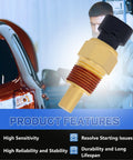 AcornTech 213-928 coolant temperature sensor with yellow threaded body and black cap