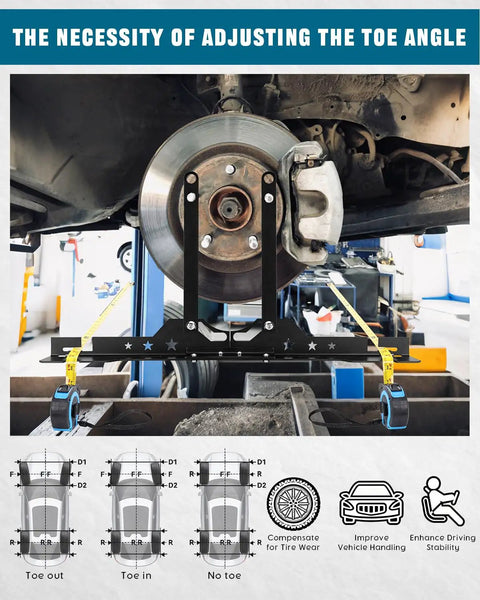 Precision Wheel Alignment Tool Kit With Toe Plates For Cars Trucks Suvs Straighten Out Your Rig Nail Toe In Settings Slash Tire Wear And Roll Smooth Any Weekend Run