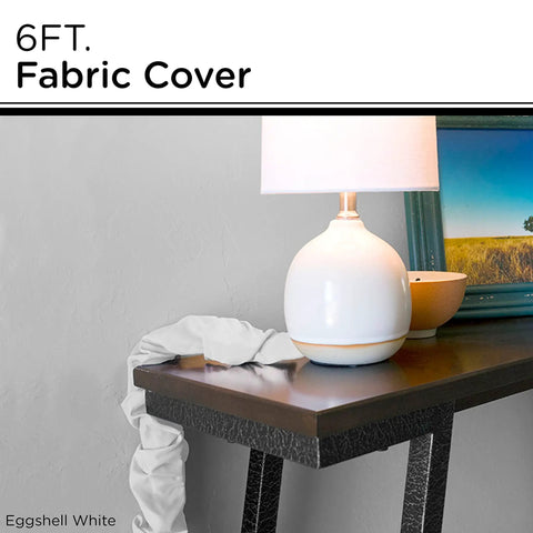Fabric Cord Cover 6 Ft Conceals Cables From Lamps, Light Fixtures And Desks, Easy Hook And Loop Installation on a table