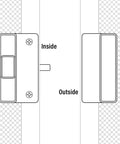 Diagram of Go-To 3 Inch Center Sliding Screen Door Latch And Pull Kit, Black Plastic With Steel Latch, Mortise Install