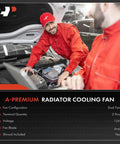 Nissan Leaf Ev BeV Radiator Cooling Fan Assembly 2013 To 2022 Direct Oem Replacement with technicians inspecting engine.