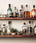 Killer Brass Gallery Rail Hardware Kit Including Eight Tough Railing Spindles Three Heavy Duty Fifteen Inch Mounting Rods And Fast Fix Screws for a liquor display.