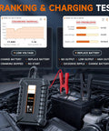 BT60 Bluetooth Battery Tester For 12V Vehicles 100 To 2000 CCA Load Tester With Wireless App Control IOS Pro Grade Smart Diagnostic Tool For Quick Daily Battery Checks. handheld tester with clamps on car battery