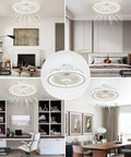 Low Profile Flush Mount Ceiling Fan With Lights And Remote Control, 18 Inch Modern Enclosed Indoor Fan in living room and more