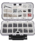 Universal RC Screw Kit With 537 Pcs Double Sided Screws And Nuts Organizer Box Hardware Fasteners For 1/8 1/10 1/12 And 1/16 Scale RC Cars Trucks Crawlers On Road Vehicles, open case