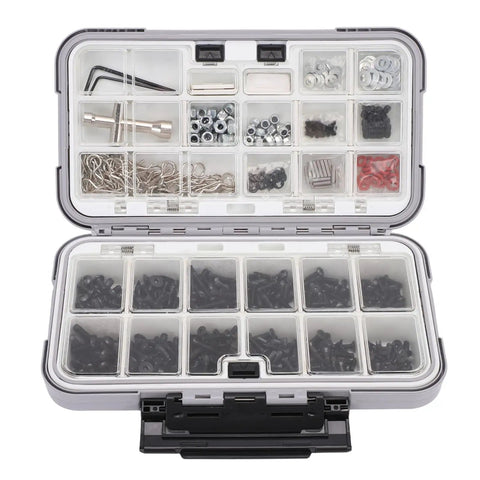 Universal RC Screw Kit With 537 Pcs Double Sided Screws And Nuts Organizer Box Hardware Fasteners For 1/8 1/10 1/12 And 1/16 Scale RC Cars Trucks Crawlers On Road Vehicles, open case