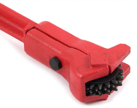 Pro Grade Bench Grinding Wheel Dresser 10-1/2 Inch with heat-treated carbon steel cutters, red handle, close-up view.