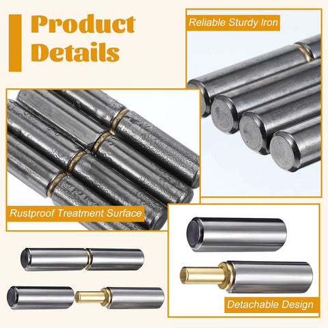 24 Pack Weld On Bullet Hinge 3 Inch Heavy Duty Weldable Barrel Hinge For Metal Gates And Trailer Ramps Half Inch Pin Diameter Durable Steel Close-up