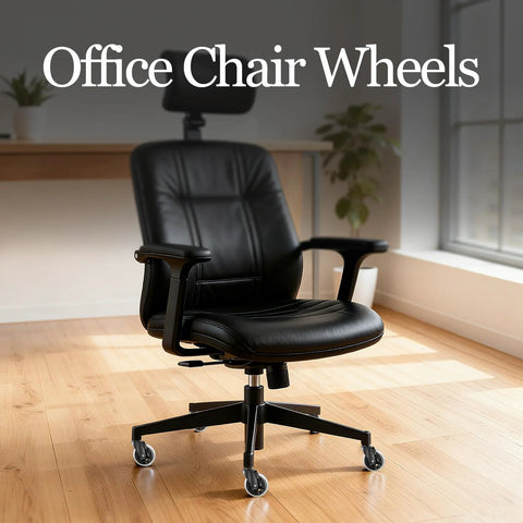 3 Inch Rubber Chair Casters Replacement Set Of 5 With Universal 11mm Stem For Most Office Chairs Gaming Chairs Computer Chairs And Desk Chairs Heavy Duty Wheels For Hardwood Floors And Carpet on an office chair in a room