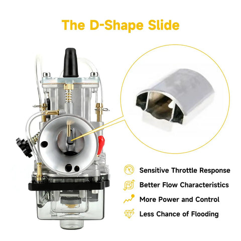 PWK 24mm Carburetor Throttle Assembly for Predator 212cc 196cc 200cc 224cc Engines with D-shape slide design