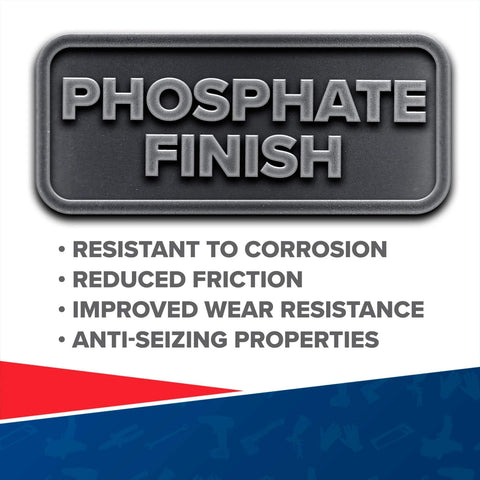 Image highlighting 'Phosphate Finish' benefits of Impact Socket 24mm, 1-Inch Square Drive, Drop-Forged Chrome Molybdenum.