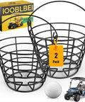 Stainless Steel Golf Ball Basket With Handle Pack Of 2 Holds 50 Balls Each For Easy Practice Cleanup, Durable Rust Resistant