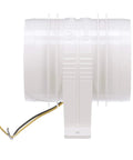 Turbo 4000 Series II In Line Blower For 4 Inch Vent Hose Water Resistant 12 Volt Marine Vent Fan with white casing and wires