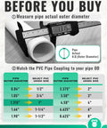 Before you buy guide for measuring pipe outer diameter and selecting Heavy Duty One Inch PVC Union Coupling Featuring EPDM O Ring Seal.