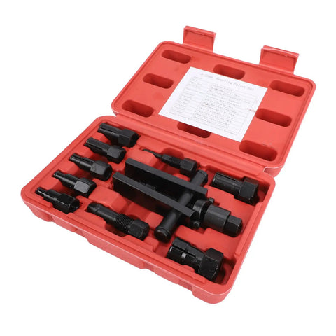Thinking Process: 20-piece motorcycle wheel hub bearing removal tool set in red case, 8-25 mm steel collets