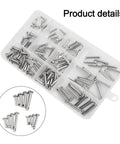 Heavy Duty 304 Stainless Steel Dowel Pin Kit With Single Hole Flat Head Cylindrical Pins For Machinery, Furniture And DIY Projects, 96 Piece