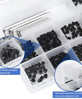 585Pcs Metric Allen Set Screws Kit In Alloy Steel with internal hex drive and wrenches, organized in a storage box