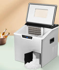 2 in 1 Countertop Ice Maker Crushed Ice and Cube Options Serving Chill with Rock Solid Stainless Steel Build with open lid