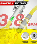 No Sweat Portable Fuel Transfer Pump With Smart Auto Stop Shutoff 3.8 Gallons Per Minute pouring fuel with powerful suction.