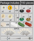 150-Piece Polishing Buffing Wheel Set For Rotary Tool With 3mm Shank, showing various abrasive wheels and polishing tools