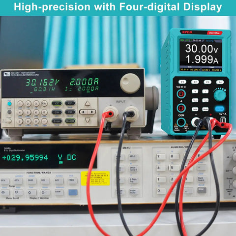 2 In 1 Programmable Power Supply And Multimeter With Data Memory And USB Charging for Electronics Hobbyists, Pro Grade Power