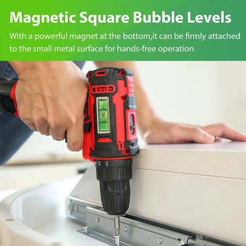 Nine Piece Mini Magnetic Spirit Levels With Crystal Clear Bubble Tubes, Kickass Acrylic Measuring And Layout Tool Kit, Heavy Duty Precision Instruments Built Tough For Any Workshop Job