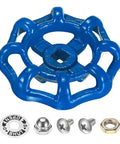 Tough As Nails Blue Cast Iron Outside Faucet Handle For 7X7MM Square Stem Spigot Tap with screws and nuts.