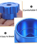 Blue Alloy Valve Handwheel Knob With 6mm Hole For Outdoor Faucet showing ergonomic design and durability features