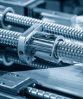 Close-up of eight stainless steel M6 x 25mm fully threaded rods with a cylindrical connector