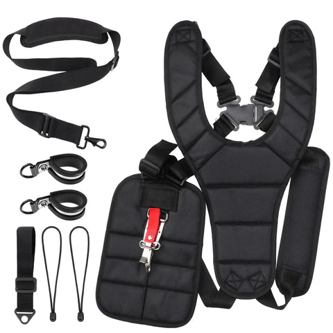 Two Pack Black Comfort Padded Double Shoulder Strap Belt For Garden Tools Trimmers Brush Cutters Lawn Mowers Leaf Blowers