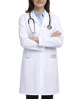Unisex Lab Coat Pro Grade For Students And Professionals, 100% Cotton Sanforized To Prevent Shrinking, Size Large, worn by model