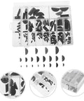 135 Piece Woodruff Key And Keyway Assortment Kit, Industrial Grade Carbon Steel, semicircular keys in a transparent case