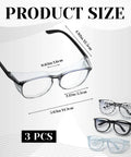 3 Pack Anti Fog Safety Glasses With Wraparound Side Shields Clear Lens Work Goggles Straight Up Trusted Eyewear For Nurses Lab Techs And Job Site Crews Snappy Protection showing size dimensions including 5.63 in, 2.17 in and 0.63 in.